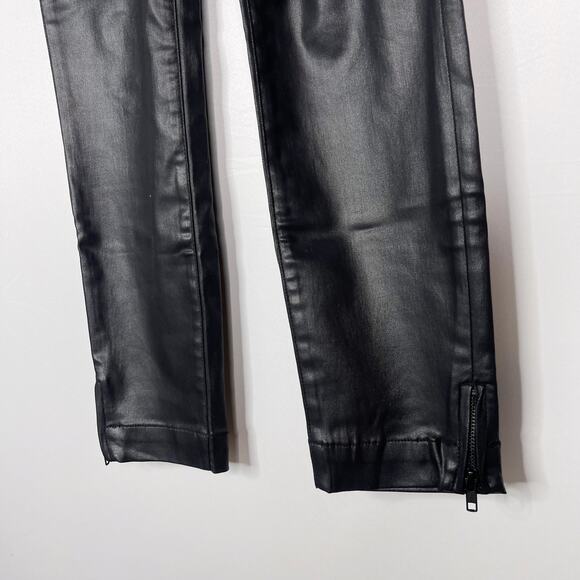 Kut From The Kloth 00 Black Reese Coated Ankle Straight Leg Pant Zip Ankles - Picture 5 of 13